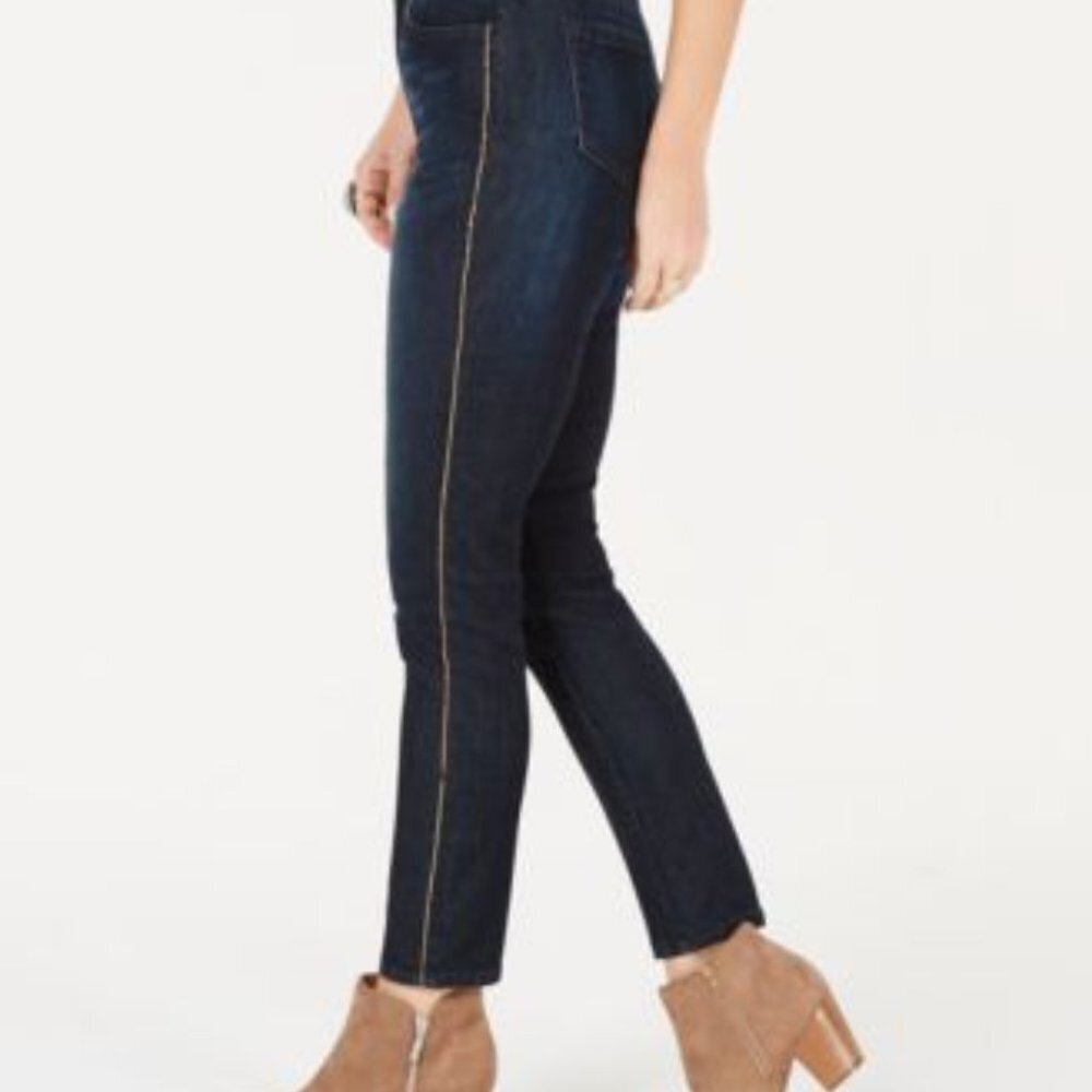 Style & Co Jeans 10 Skinny Leg High Rise Gold 159